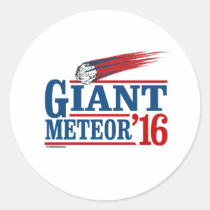 Pegatina Redonda METEORO GIGANTE 2016 -- Anti-Trump 2016 - Politicl