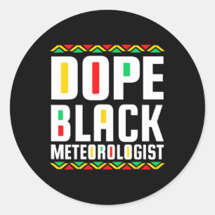 Pegatina Redonda Meteorólogo negro de drogas Historia afroamericana