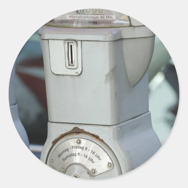 Pegatina Redonda Meter de estacionamiento (Anverso)