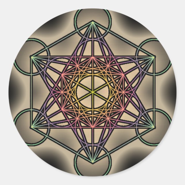 Pegatina Redonda Metratron's Cube 2 - Sticker (Anverso)