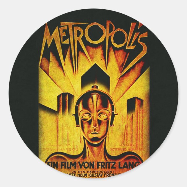 Pegatina Redonda METROPOLIS Original RESTORED Adaptation (Anverso)