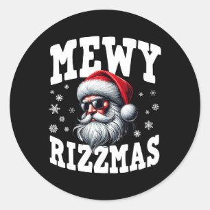 Pegatina Redonda Mewe Rizzmas Niños adolescentes divertidos Feliz N