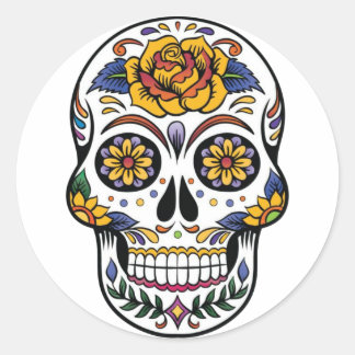 Pegatina Redonda Mexican Skull Sticker