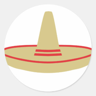 Pegatina Redonda mexicano fiesta sombrero