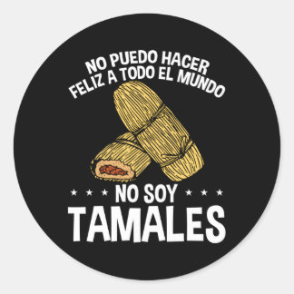 Pegatina Redonda México Canned Tamale Husks Pollo Tamalea mexicano