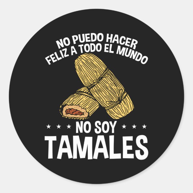 Pegatina Redonda México Canned Tamale Husks Pollo Tamalea mexicano (Anverso)