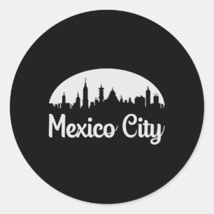 Pegatina Redonda México D.F. Catálogo de la ciudad de México Skylin