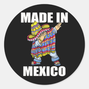 Pegatina Redonda México Dab Dabbing Bandera Mexicana Jersey 1