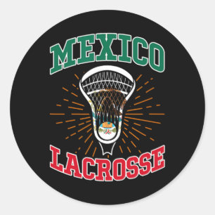 Pegatina Redonda México Lacrosse Mexican Lax Player Lacrosse Team