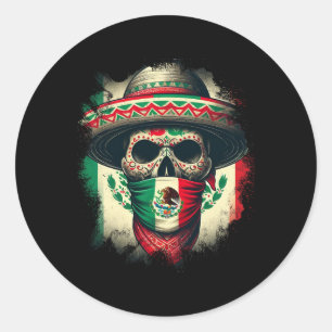 Pegatina Redonda México México Cinco De Mayo Orgullo Tijuana México