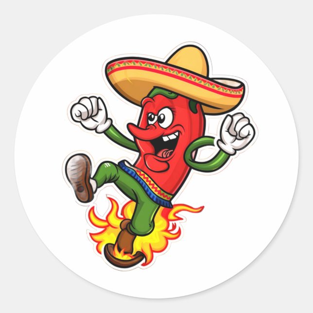 Pegatina Redonda Mexico picante (Anverso)