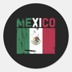 Pegatina Redonda México Vintage Bandera Mexicana Gorra Jersey 3