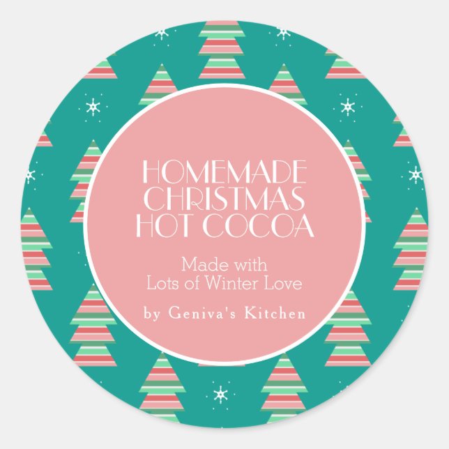 Pegatina Redonda Mezcla Casera de Cacao para Árbol de Navidad Moder (Anverso)