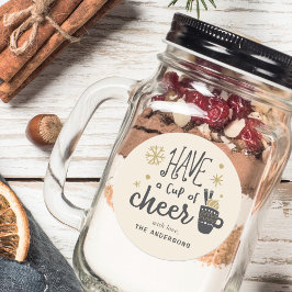 Pegatina Redonda Mezcla de bebida navideña para regalar 'Toma una t