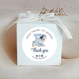 Pegatina Redonda Mezclador azul Gracias