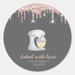 Pegatina Redonda Mezclador gris