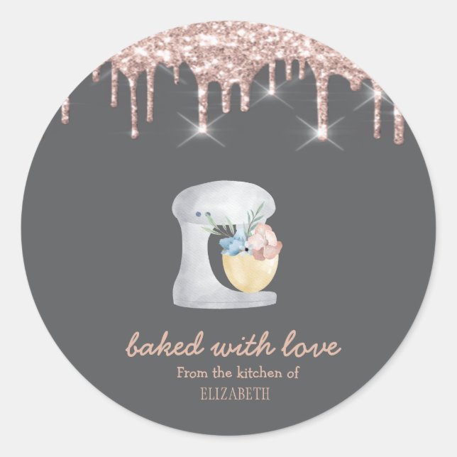 Pegatina Redonda Mezclador gris (Anverso)