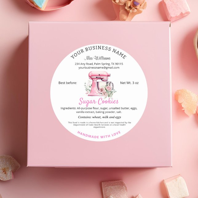 Pegatina Redonda Mezclador rosa de alimentos para uso doméstico Ing (Subido por el creador)