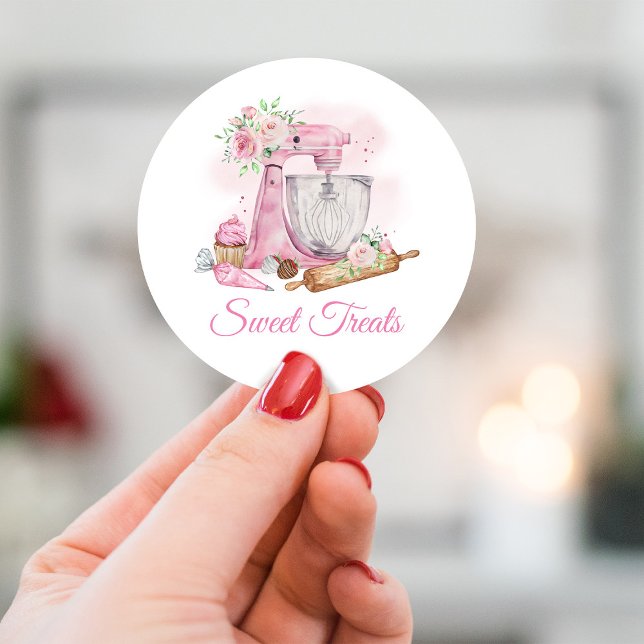 Pegatina Redonda Mezclador rosa de panadería (Subido por el creador)