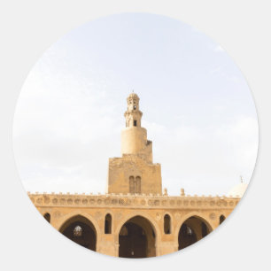 Pegatina Redonda Mezquita de Ibn Tulun El Cairo Egipto