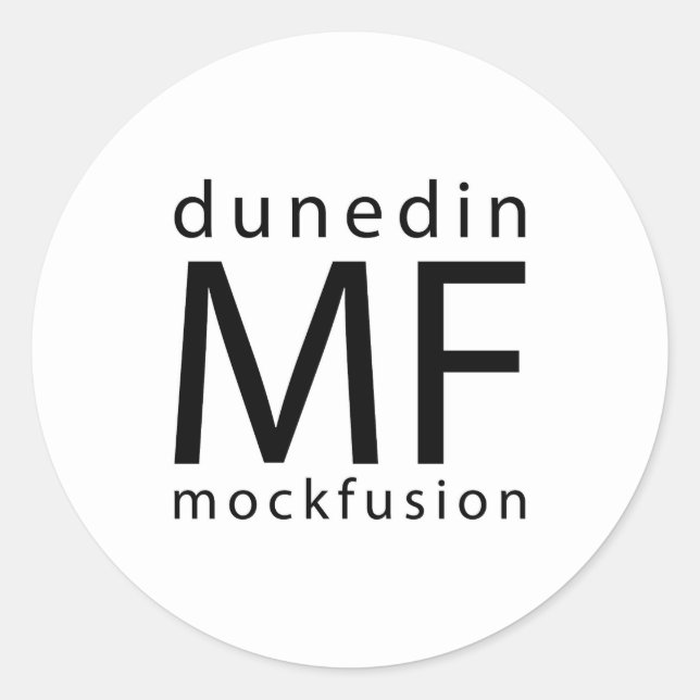 Pegatina Redonda MF Pegatinas White BG (Anverso)
