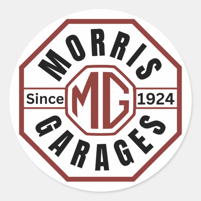 Pegatina Redonda MG Morris Garages (Anverso)