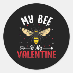 Pegatina Redonda Mi abeja es mi dulce amante romántico de San Valen
