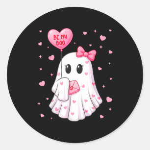 Pegatina Redonda Mi Abeja Mi Corazón Fantasma Traje de San Valentín