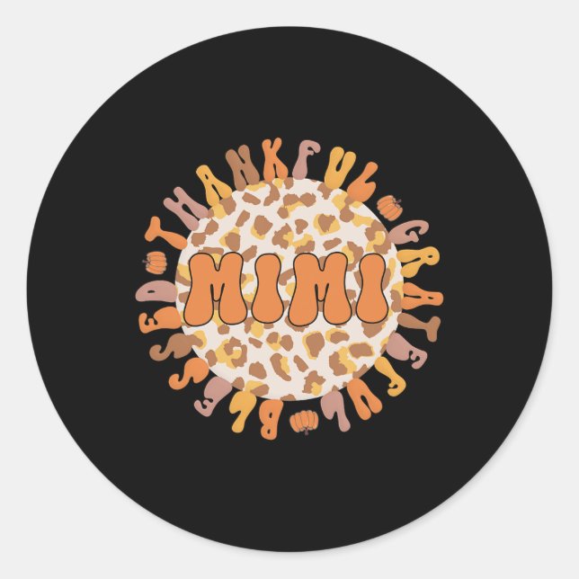 Pegatina Redonda Mi abuela agradecida gracias por mi abuela (Anverso)