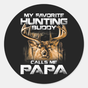 Pegatina Redonda Mi amigo de caza favorito me llama papá