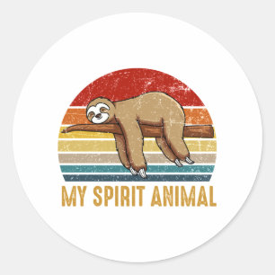 Pegatina Redonda Mi animal espiritual Sleeping