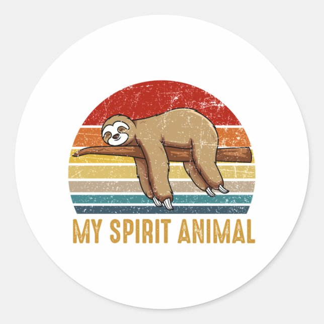 Pegatina Redonda Mi animal espiritual Sleeping (Anverso)