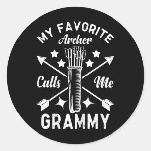 Pegatina Redonda Mi Arquero Favorito Me Llama Arco De Caza Grammy B