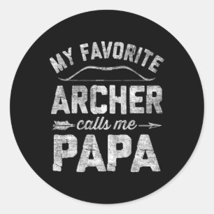 Pegatina Redonda Mi Arquero Favorito Me Llama Papá Archery Padre&#;