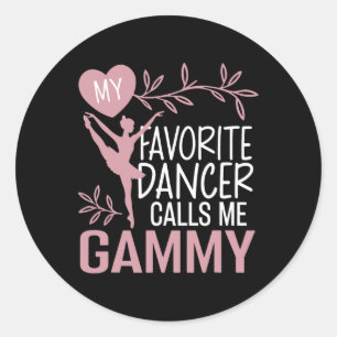 Pegatina Redonda Mi bailarina favorita me llama bailarina de ballet