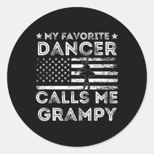 Pegatina Redonda Mi bailarina favorita me llama fan de baile alegre