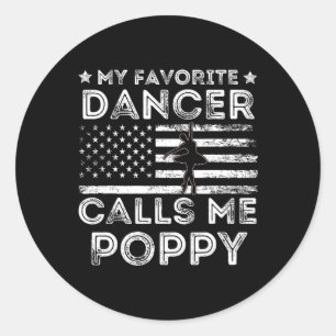 Pegatina Redonda Mi bailarina favorita me llama melocotón ballet go