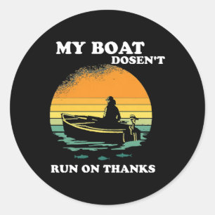 Pegatina Redonda Mi Barco No Funciona Con Gracias