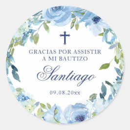 Pegatina Redonda Mi Bautizo Recuerdos Para Bautizo Bautismo Español