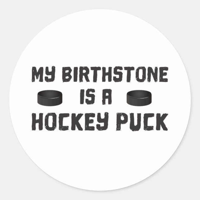 Pegatina Redonda Mi Birthstone es un pato de hockey (Anverso)