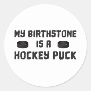 Pegatina Redonda Mi Birthstone es un pato de hockey