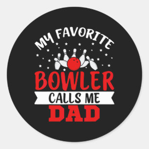Pegatina Redonda Mi Bowler Favorito Me Llamó Papá Noel Famoso Bote