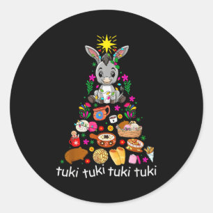 Pegatina Redonda Mi Burrito Sabanero burro de Navidad mexicano Espa