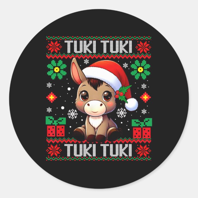 Pegatina Redonda Mi Burrito Sanero Mexican, Donkey Latino Ugly Chri (Anverso)