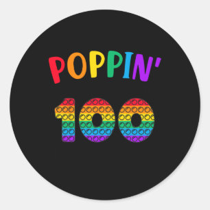 Pegatina Redonda Mi camino a través de 100 días de escolares 100 dí