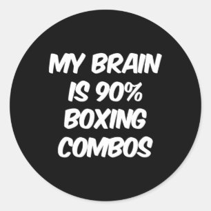 Pegatina Redonda Mi Cerebro Es El 90% Boxer De Boxeo Combos De Boxe