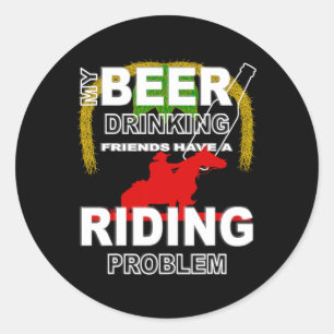 Pegatina Redonda Mi Cerveza Beber Amigos Problema De Vuelta A Cabal