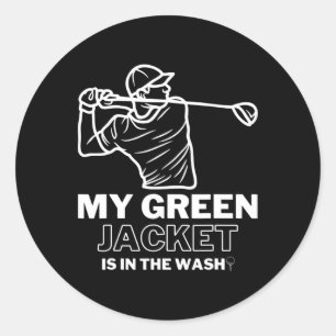 Pegatina Redonda Mi chaqueta verde en el lavado Master Golf - Diver
