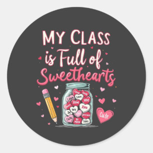 Pegatina Redonda Mi clase está llena de artes suecas Valentina