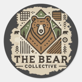 Pegatina Redonda Mi colectivo de osos